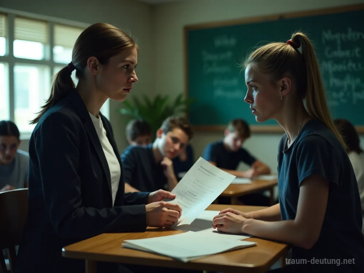 Lehrer reicht einem Schüler ein Blatt mit Abitur-Ergebnis