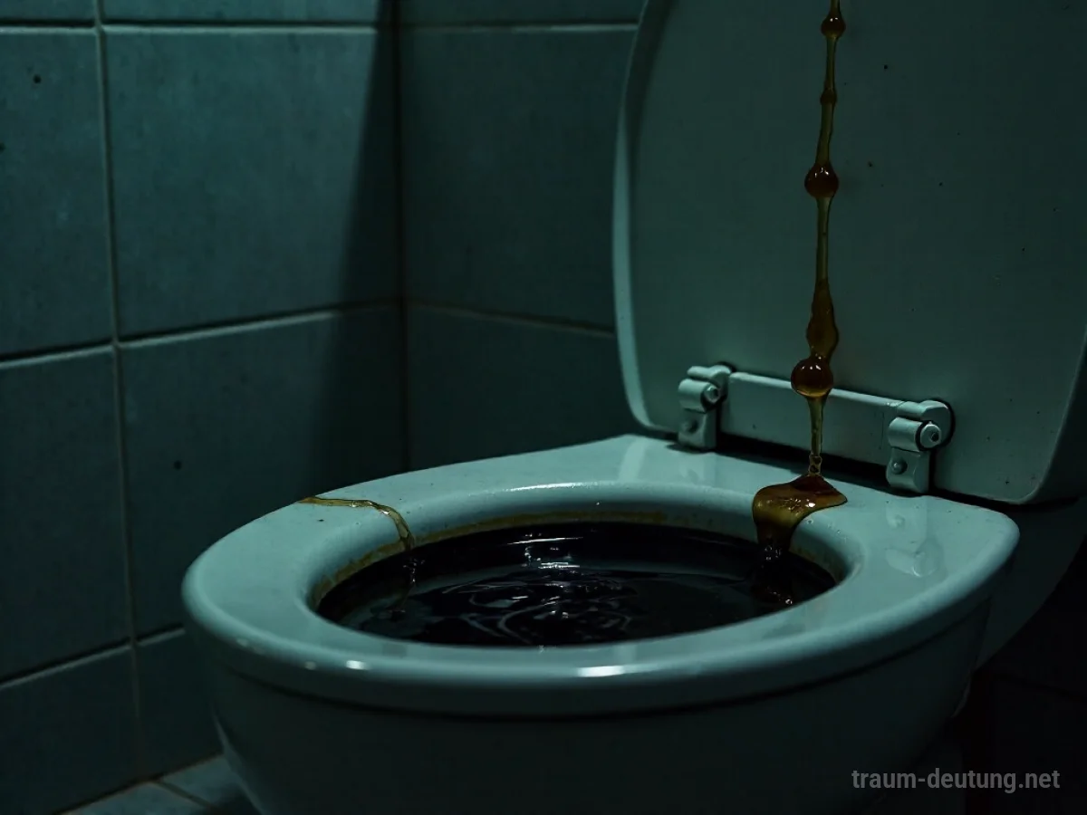 Dunkles, trübes Abwasser fließt aus einer überlaufenden Toilettenschüssel.