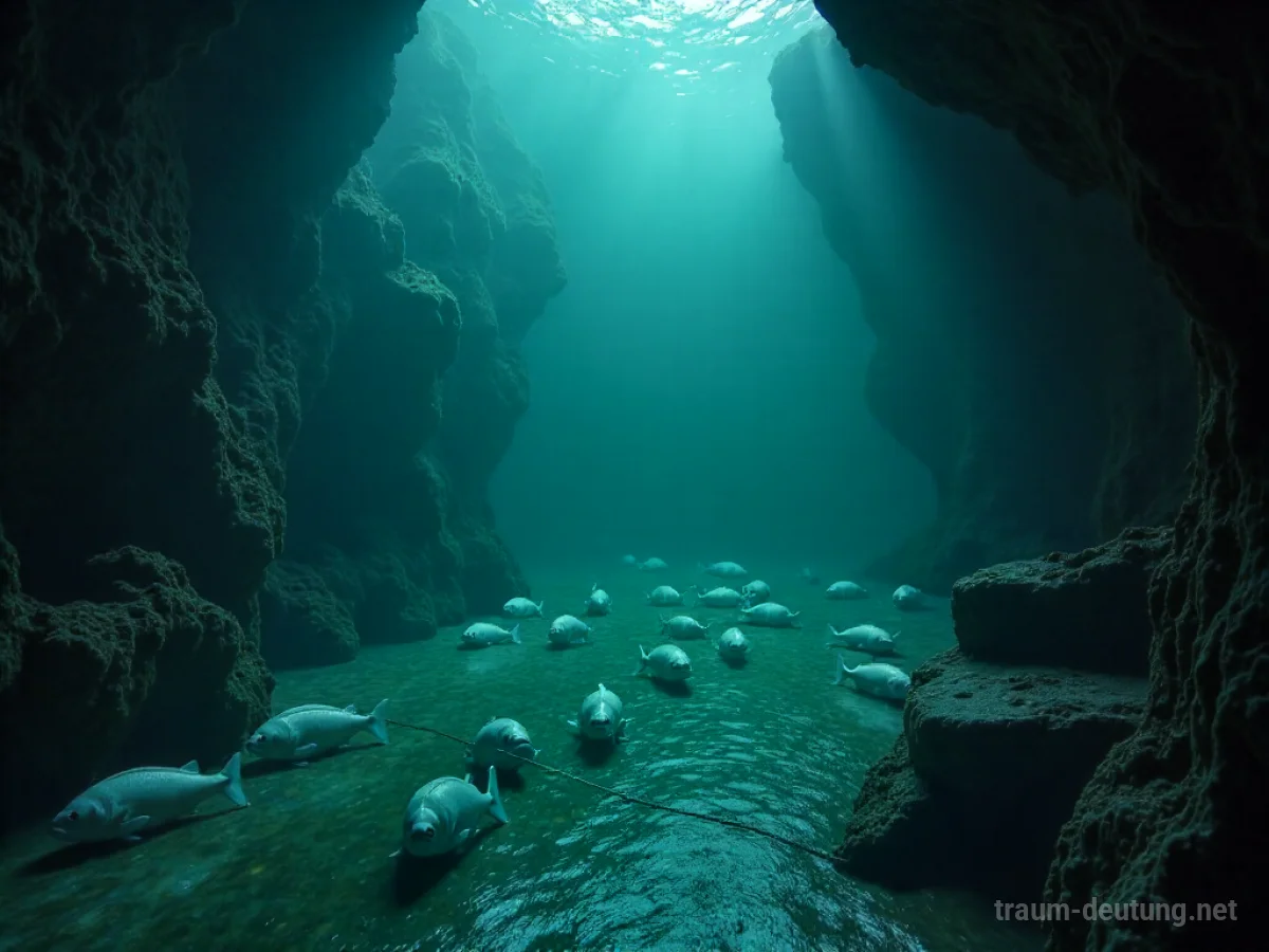 Viele tote Fische treiben in einem trüben Aquarium.