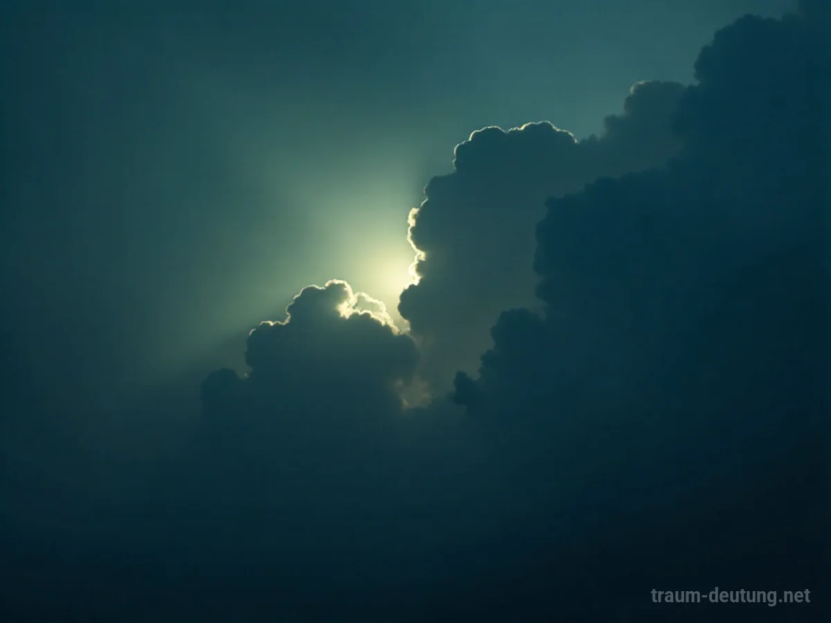 Dunkle, wirbelnde Wolke eines üblen Geruchs vor einem schwachen Licht