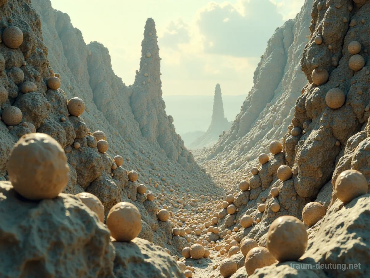 Zahlreiche Abakusse in einer surrealen Landschaft