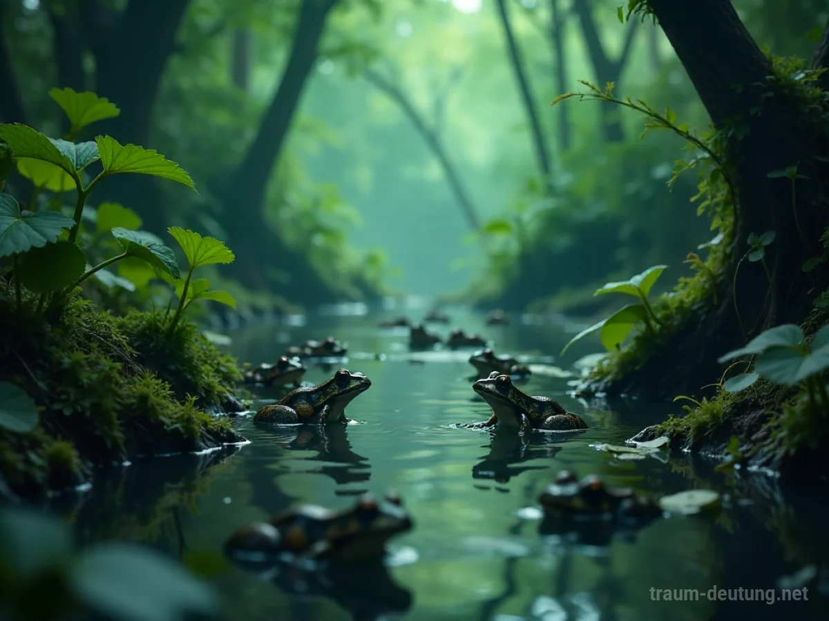 Viele Amphibien wie Frösche und Salamander in einem sumpfigen Gebiet