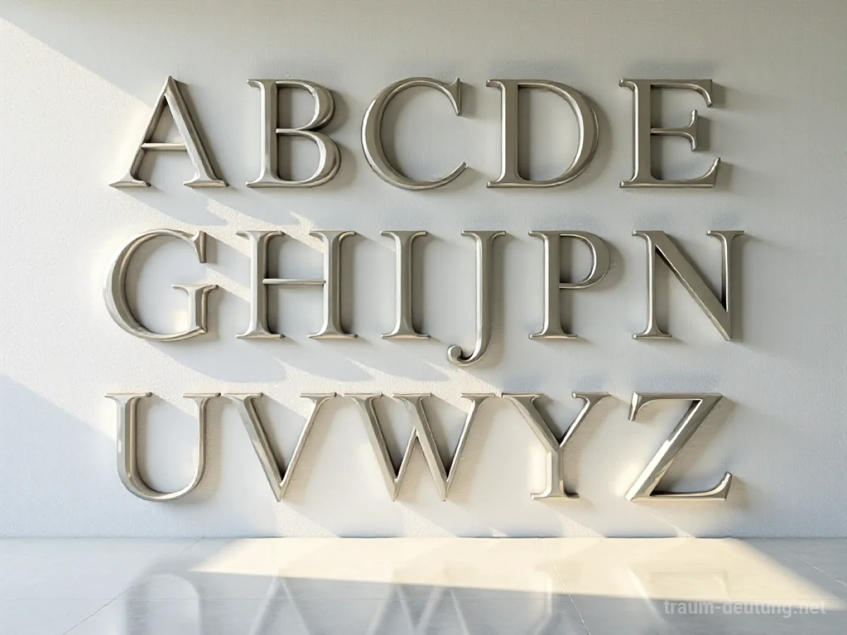 Eine Wand aus großen, dreidimensionalen Buchstaben des Alphabets.