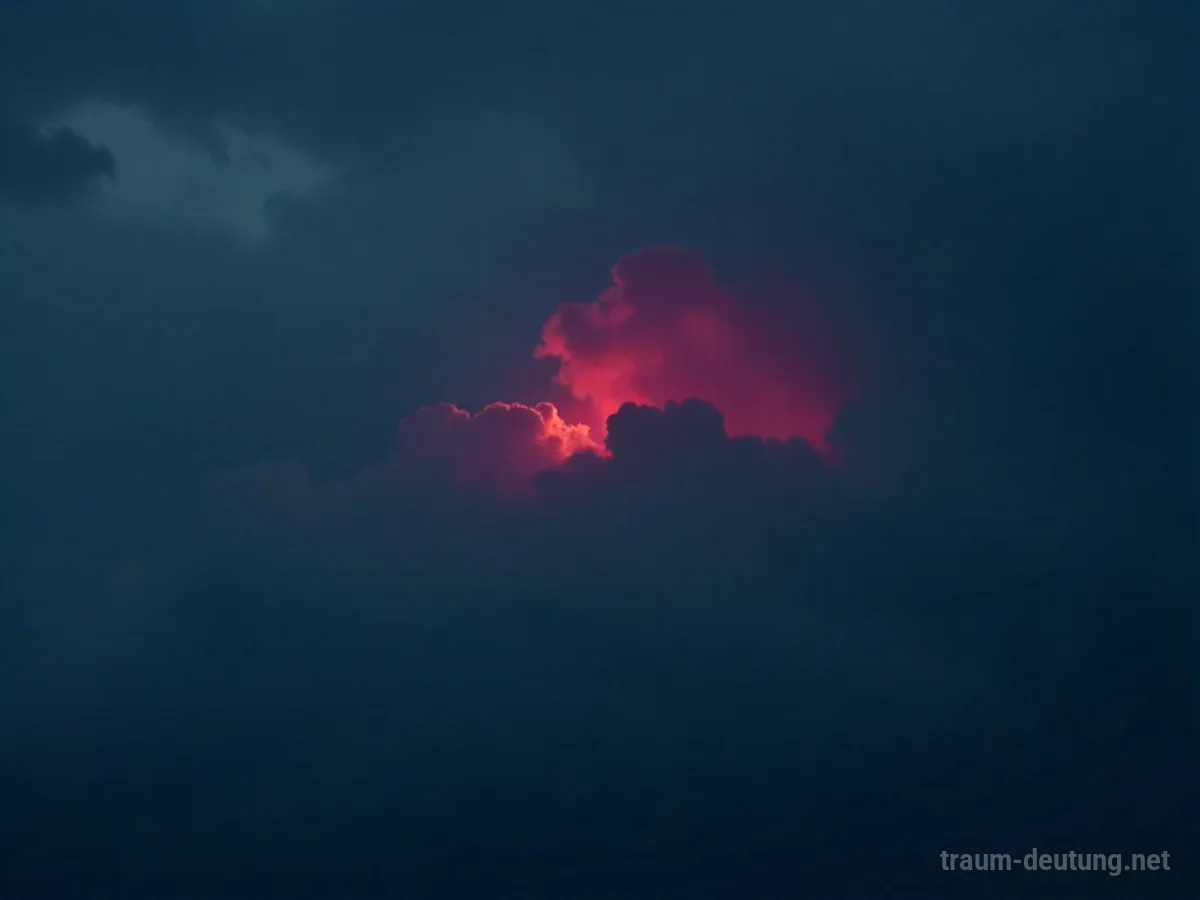 Dunkle Wolken verdecken das Abendrot am Himmel.