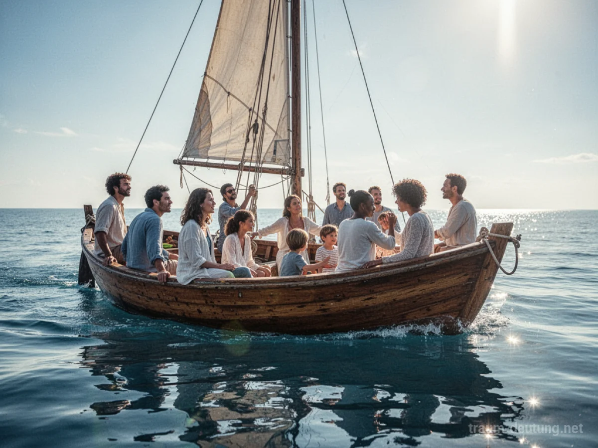 Menschen in einem Boot auf dem Wasser