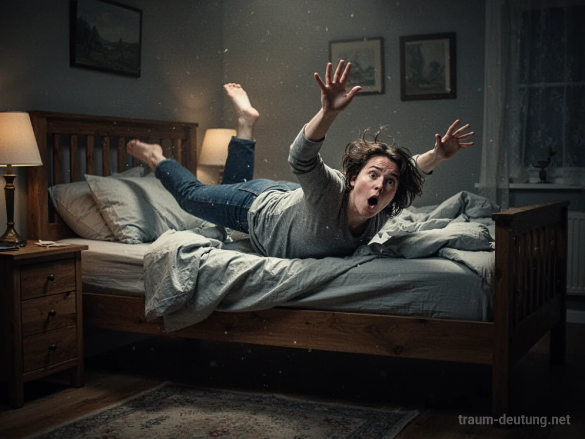 Person fällt aus dem Bett