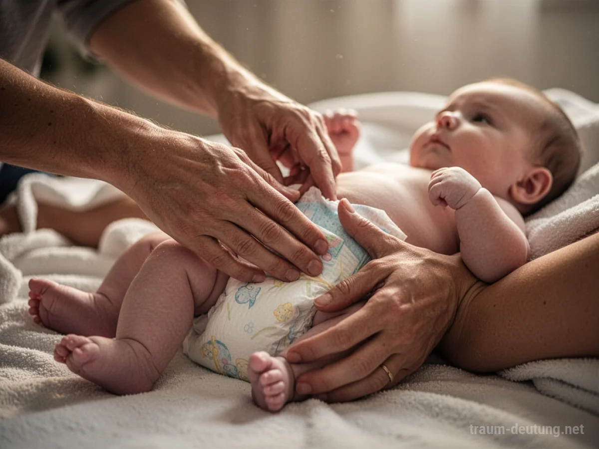 Baby Windeln wechseln im Traum