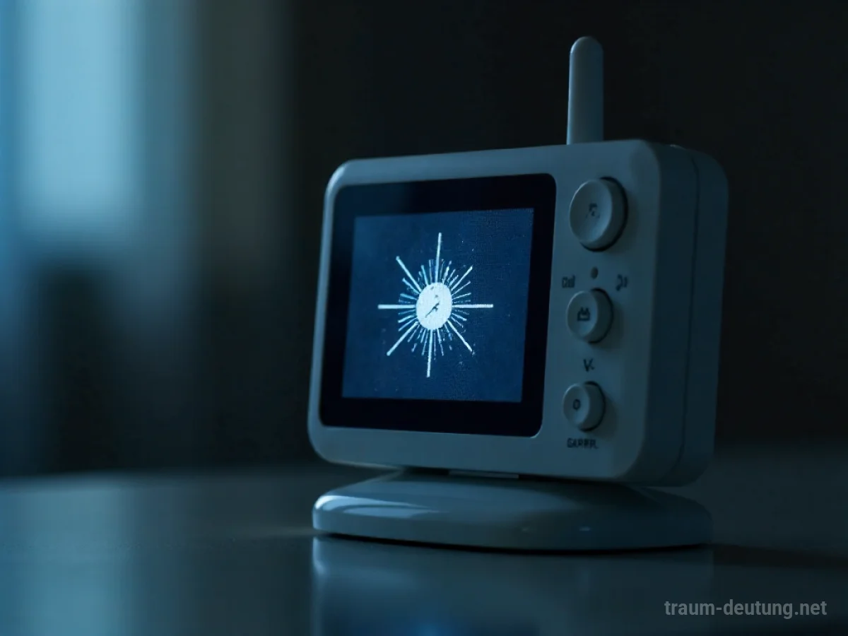 Babyfon mit statischem Bildschirm und durchbrochenem Signal-Symbol