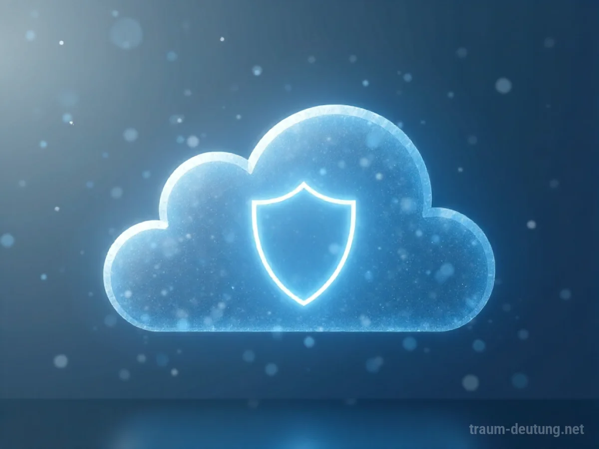 Cloud-Symbol mit Schild für Backup und Sicherheit
