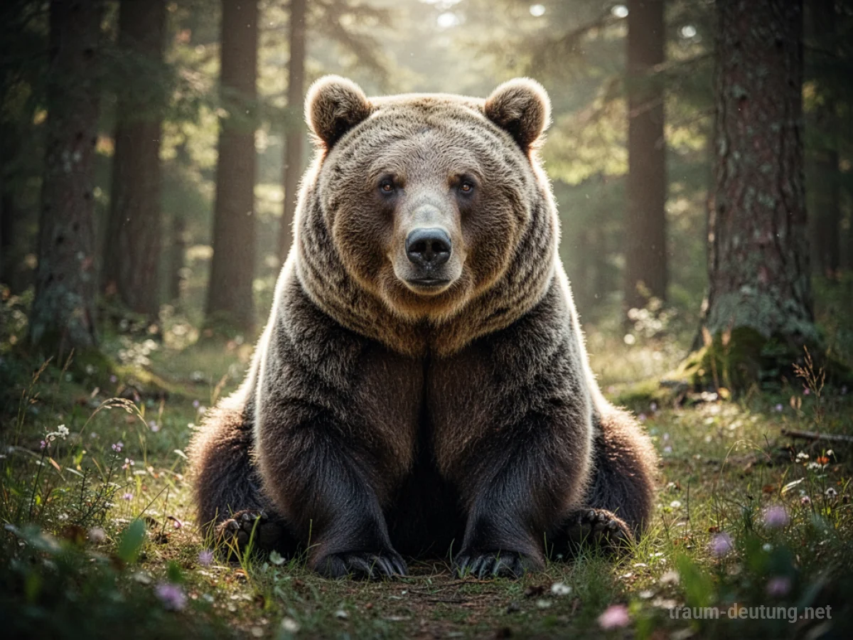Sprechender Bär in einem sonnigen Wald
