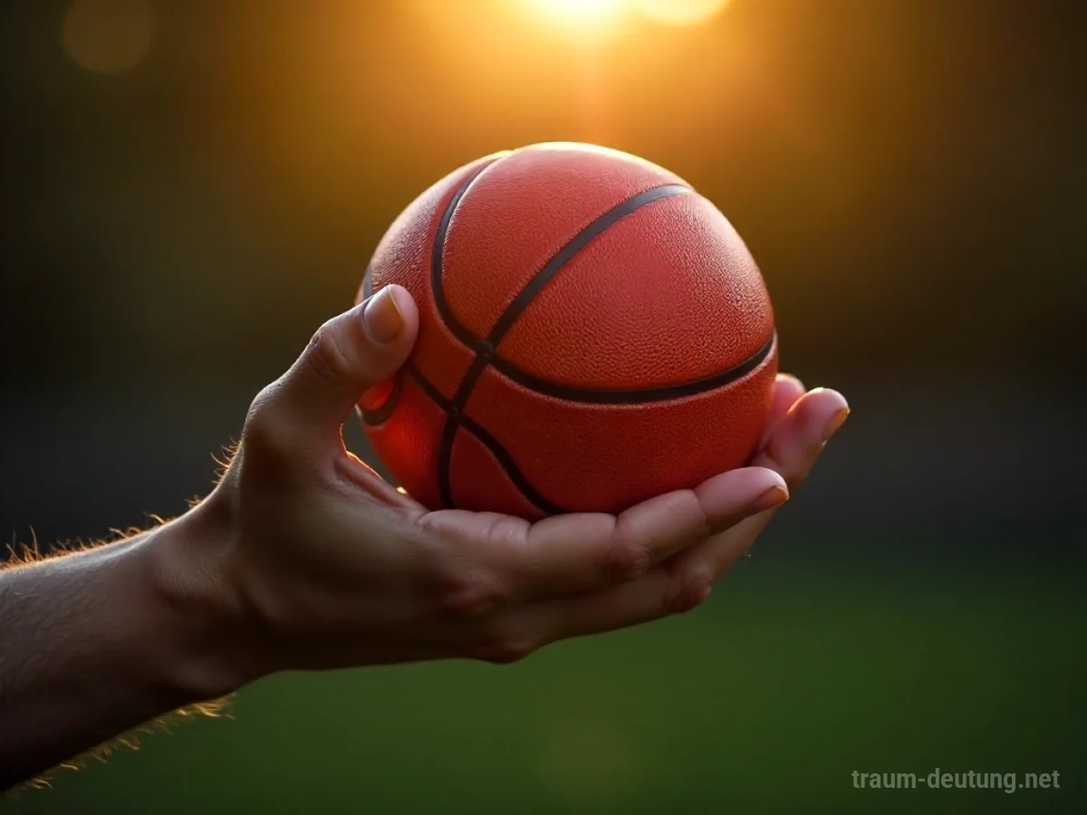 Hand empfängt einen Ball im Traum.
