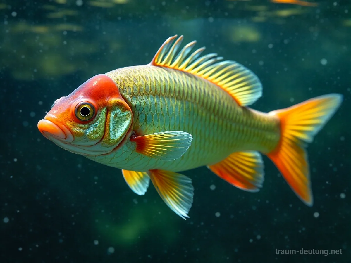 Ein Barsch im Wasser, dessen Farbe sich leicht verändert