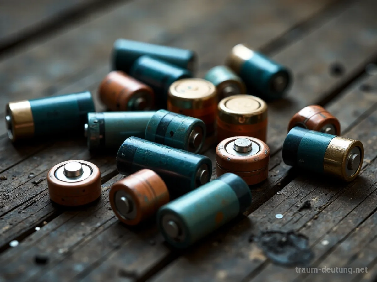 Mehrere Batterien liegen auf einer Holzoberfläche.