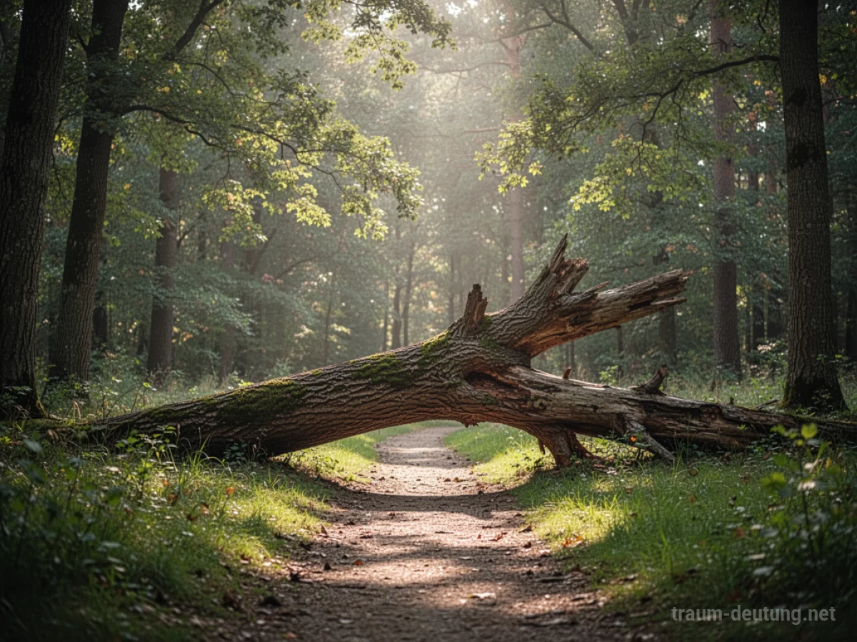 Gefällter Baumstamm im Waldlicht