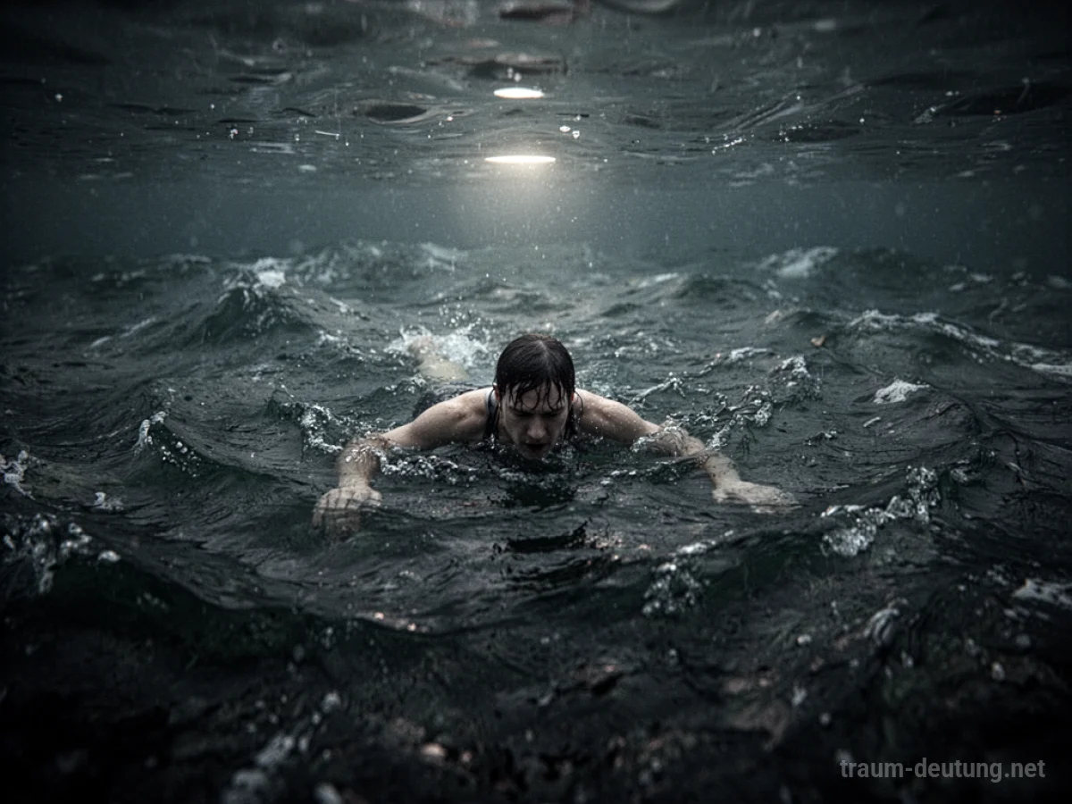 Person kämpft im Wasser um ihr Leben