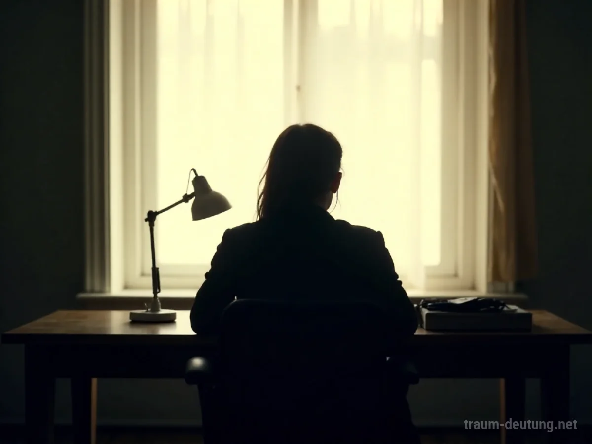 Silhouette eines Beraters hinter einem Schreibtisch im Traum