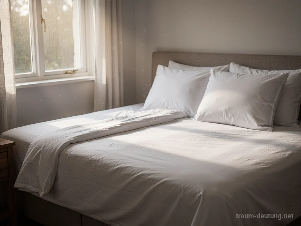 Gemachtes Bett in hellem Zimmer