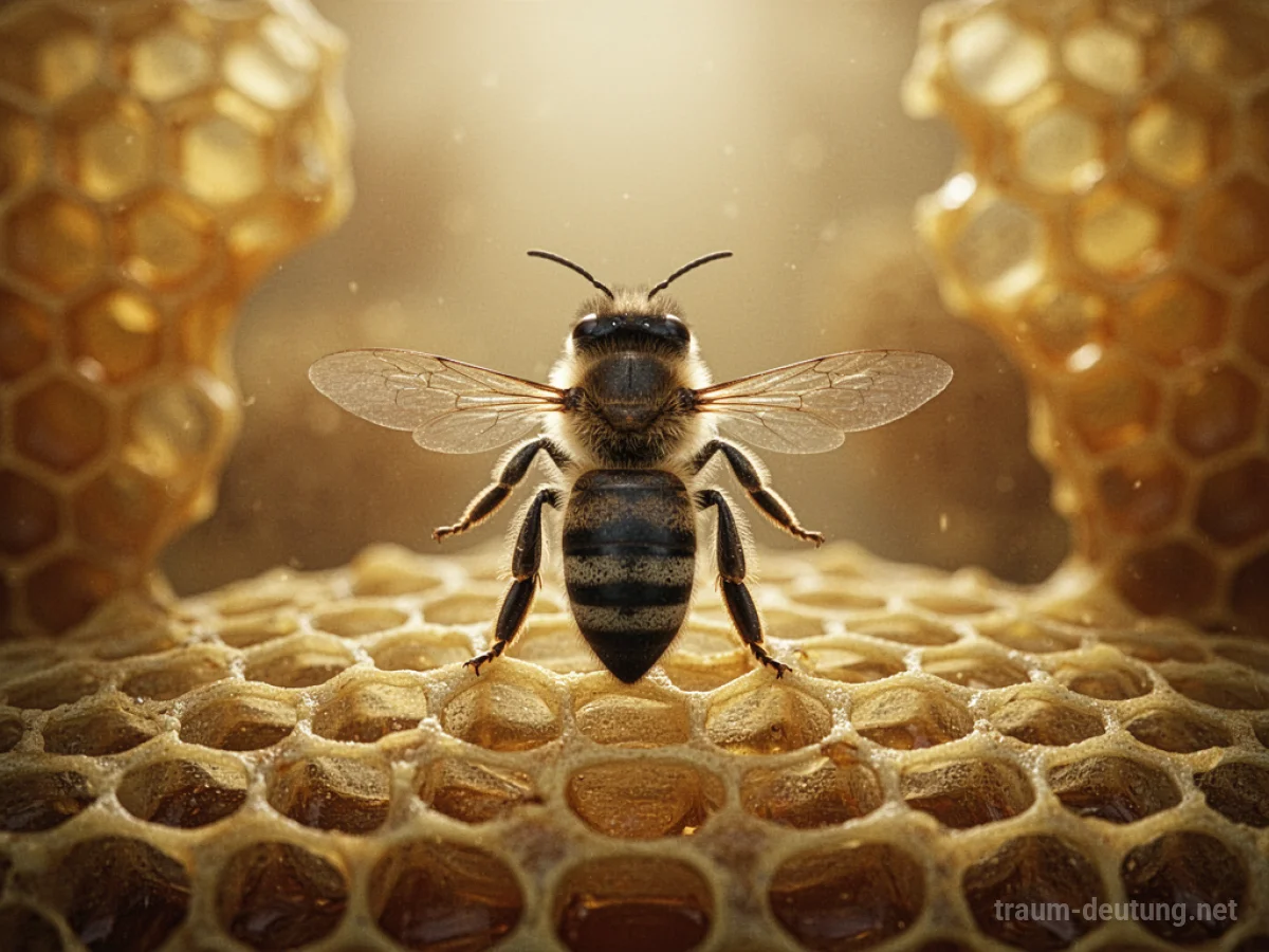Eine majestätische Bienenkönigin im Zentrum eines Bienenstocks