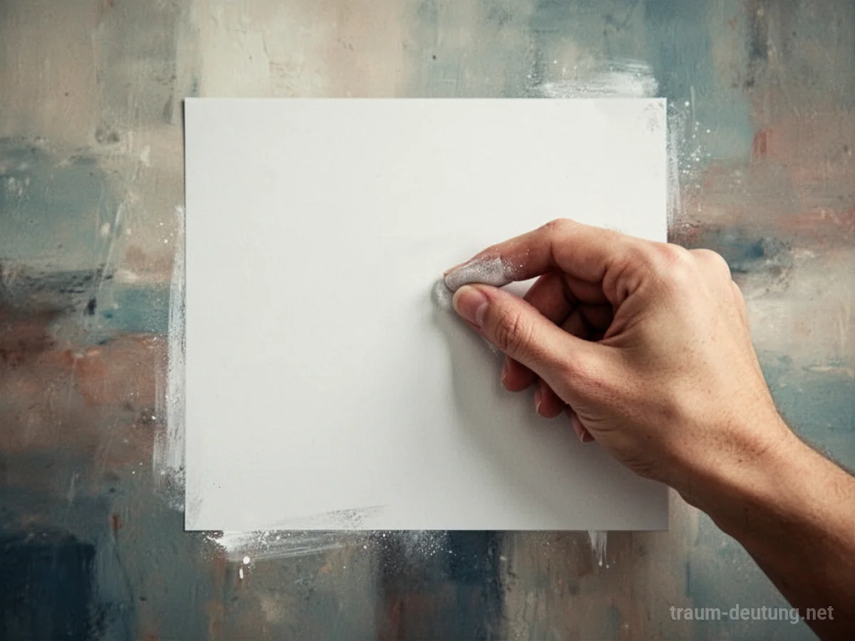 Eine Hand radiert ein Bild auf einem digitalen Bildschirm, um Platz für Neues zu schaffen.