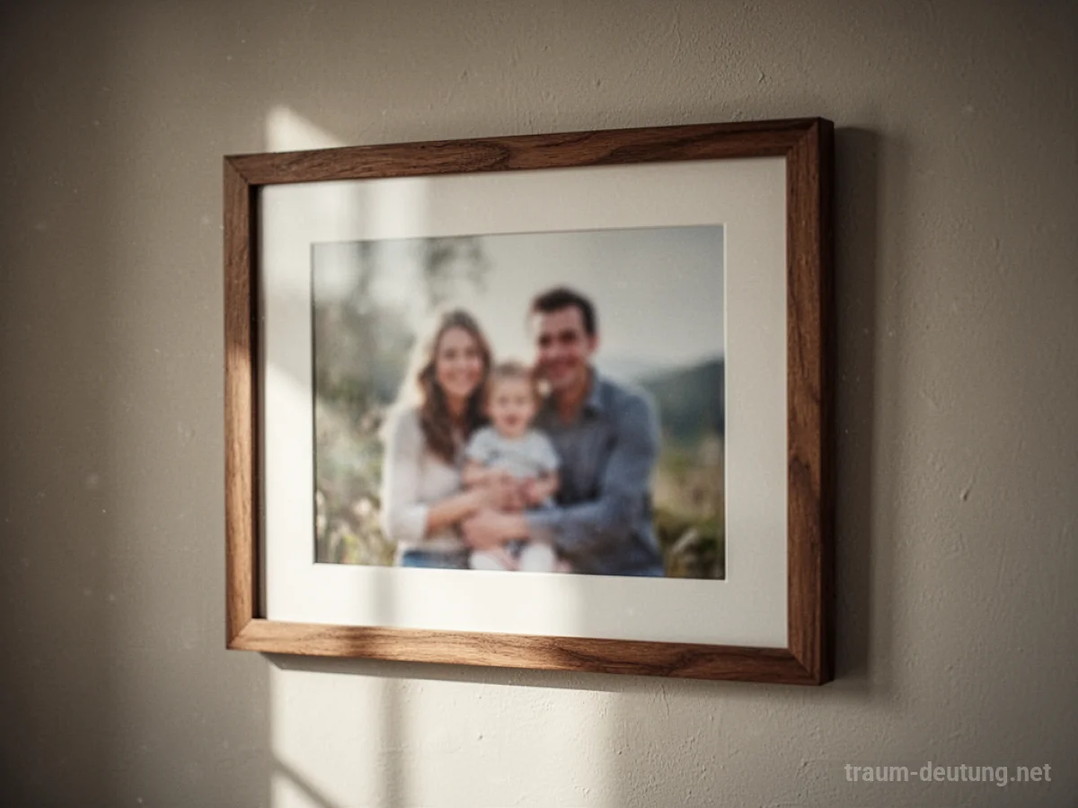 Ein Bild auf einer Wand wird zunehmend unscharf und verschwommen.
