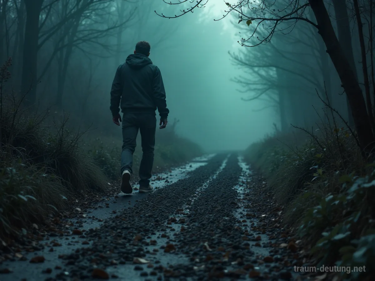 Eine Person, die sich auf einem Weg voller Blei nur mühsam vorwärts bewegt.