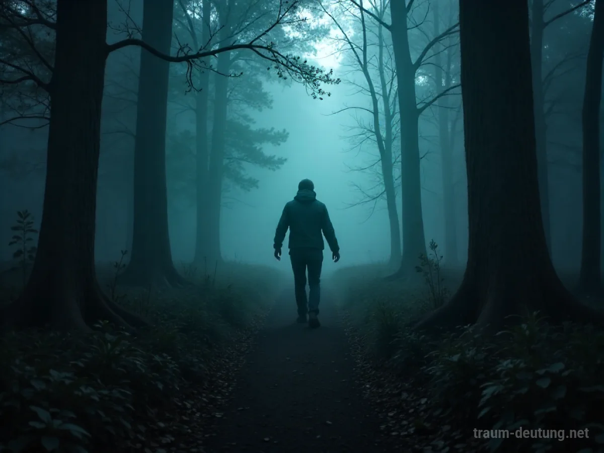 Eine Person irrt blind im Nebel umher und tastet sich vorwärts.