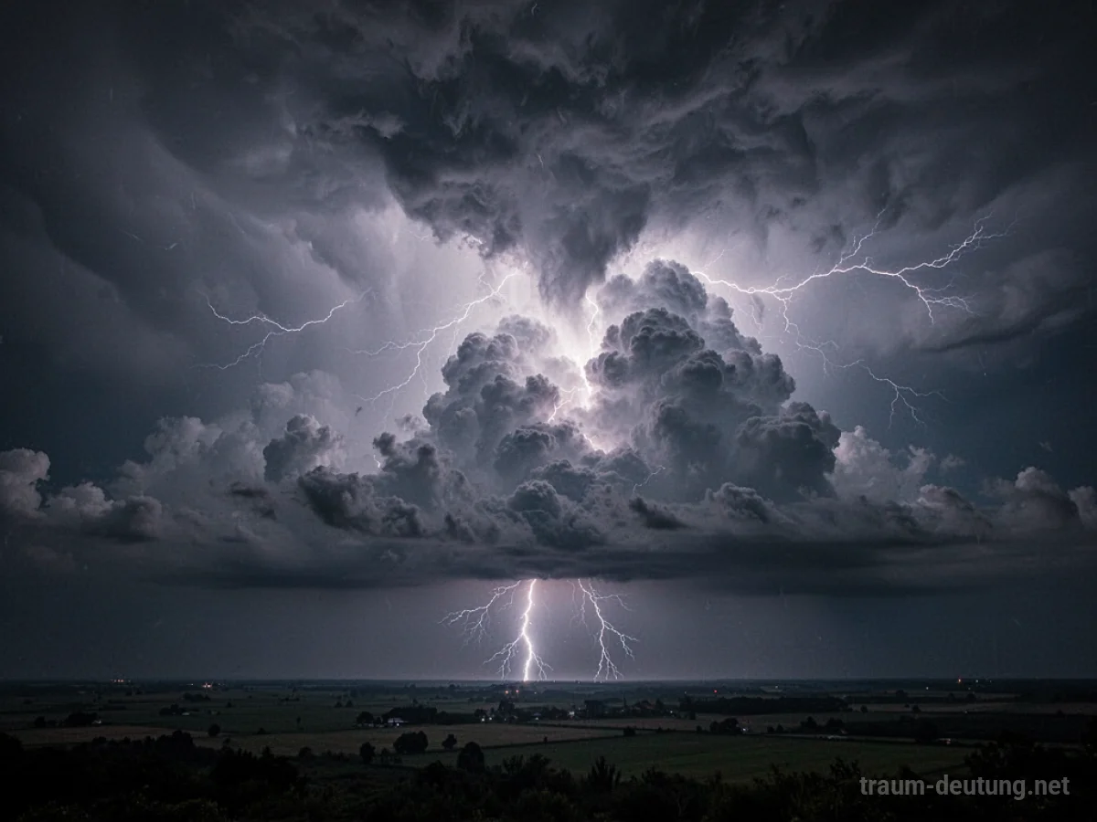 Ein heller Blitz ohne Geräusch erhellt den Nachthimmel über dunklen Wolken.