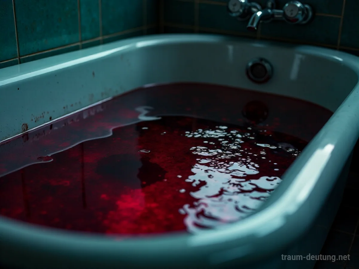 Badewanne mit trübem Wasser und dunklen Verfärbungen