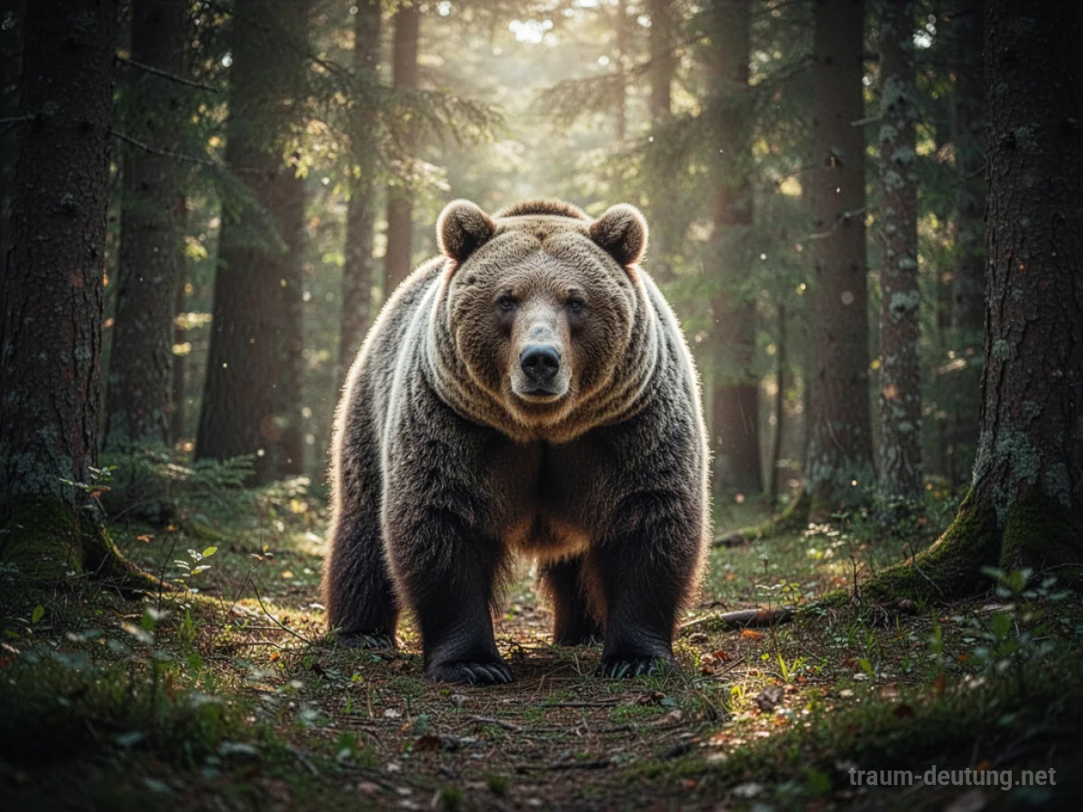Brauner Bär in einem sonnigen Wald