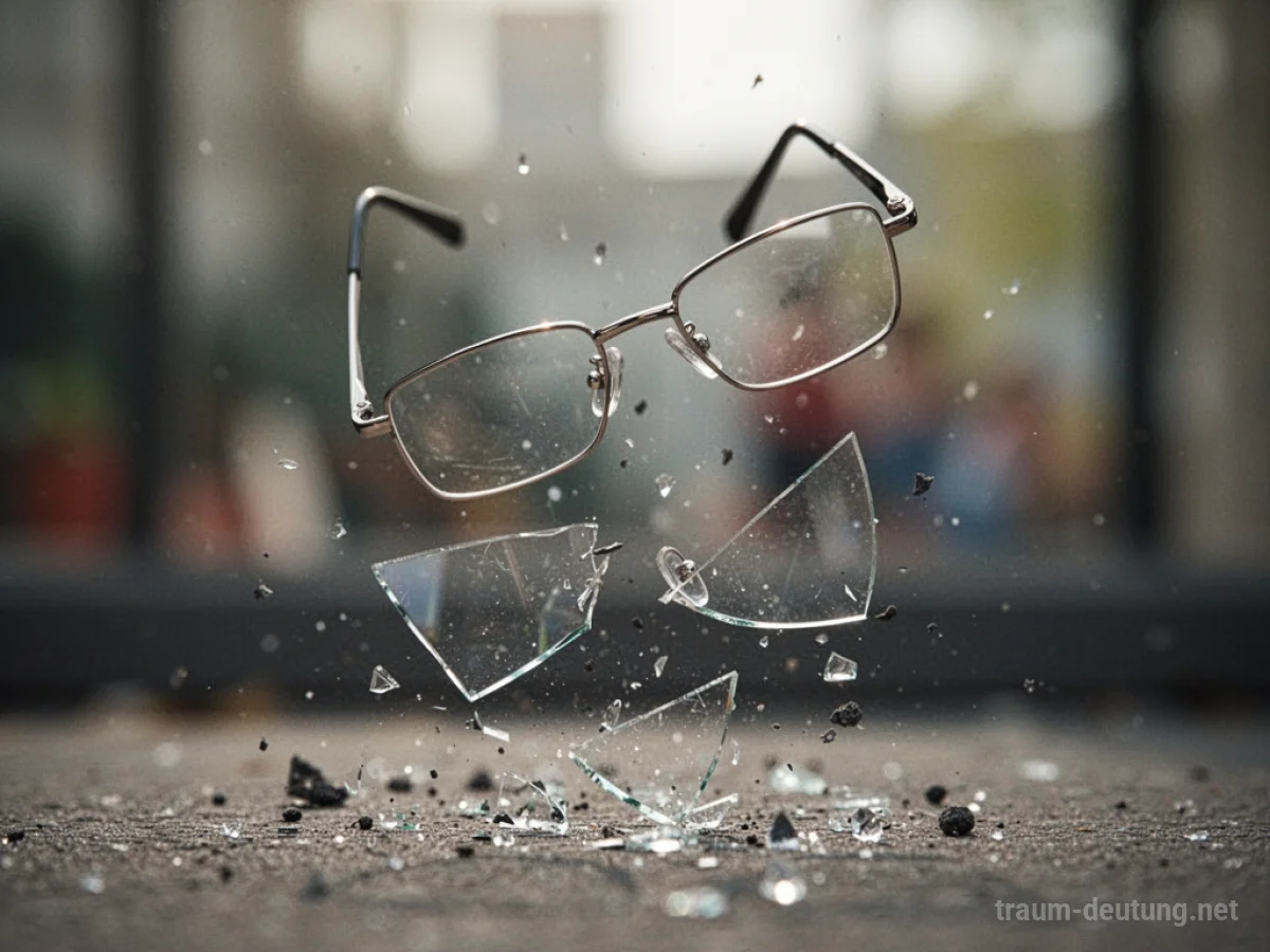 Brille zerbricht, während sie zu Boden fällt