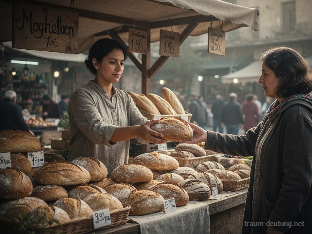 Brot wird auf einem Markt verkauft