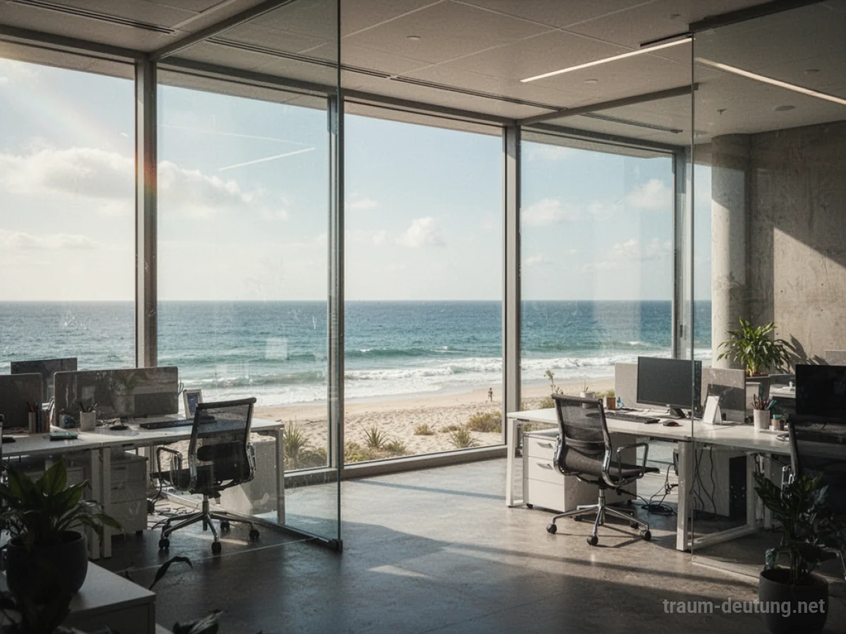 Büro mit Blick auf das Meer