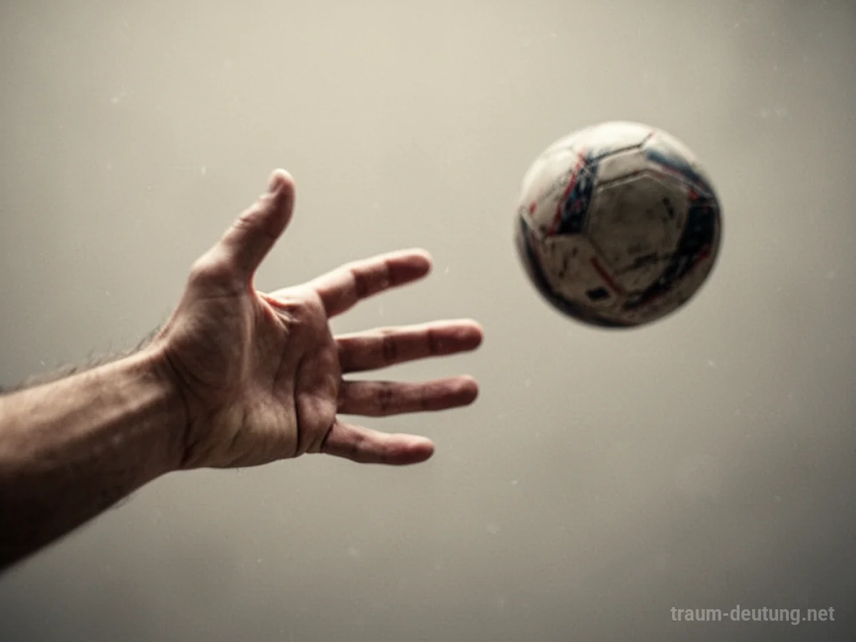 Hand greift nach einem Ball, der gerade außer Reichweite ist