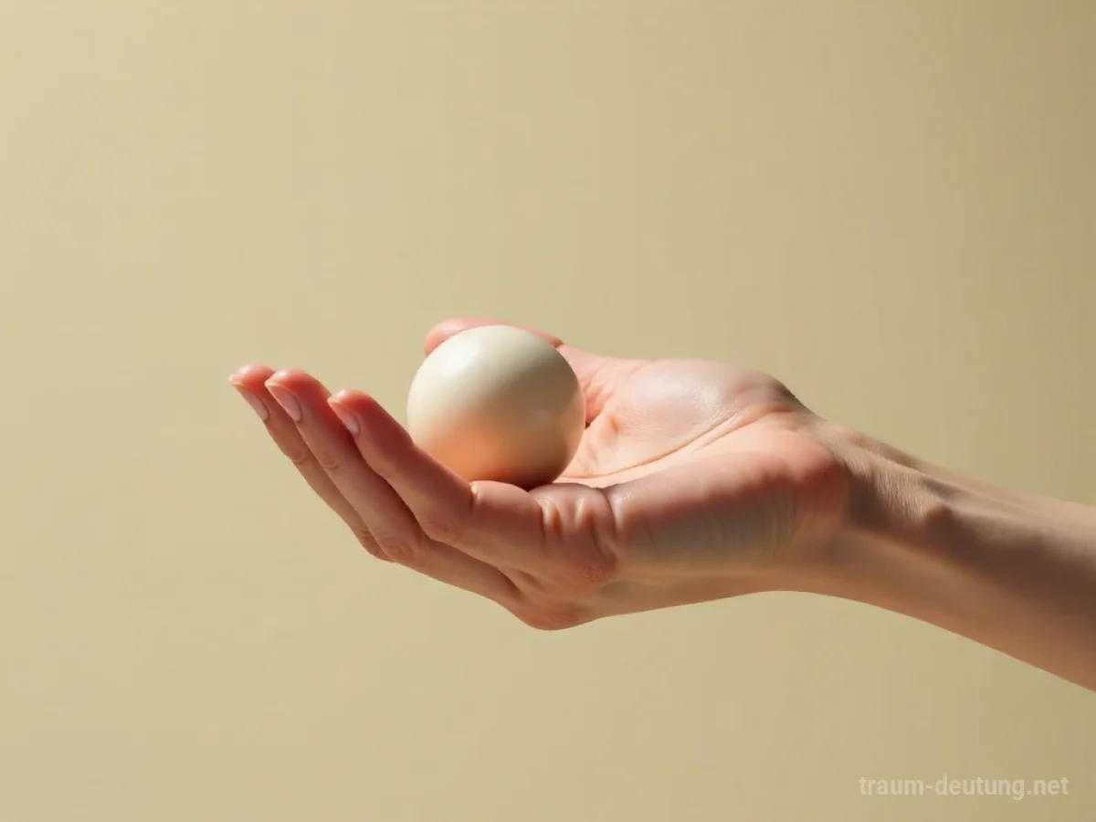 Eine Hand reicht einen Ball an eine andere Person weiter.