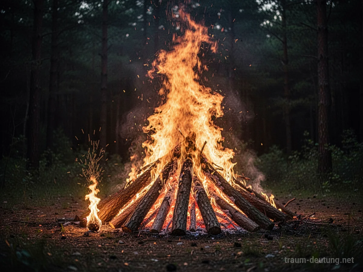 Kleiner Funke entzündet sich zu einem großen Feuer im Dunkeln
