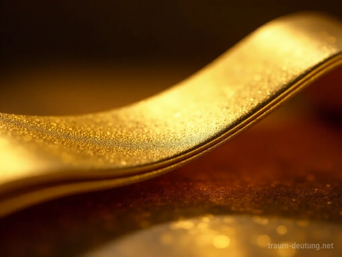 Goldstück, das sich unter sanftem Druck leicht biegt.
