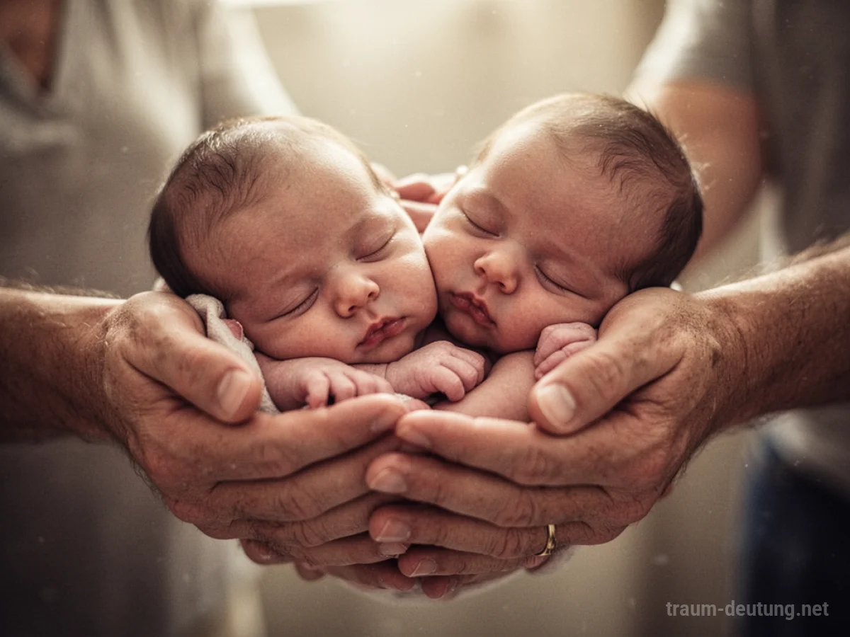 Hände halten ein schlafendes Baby
