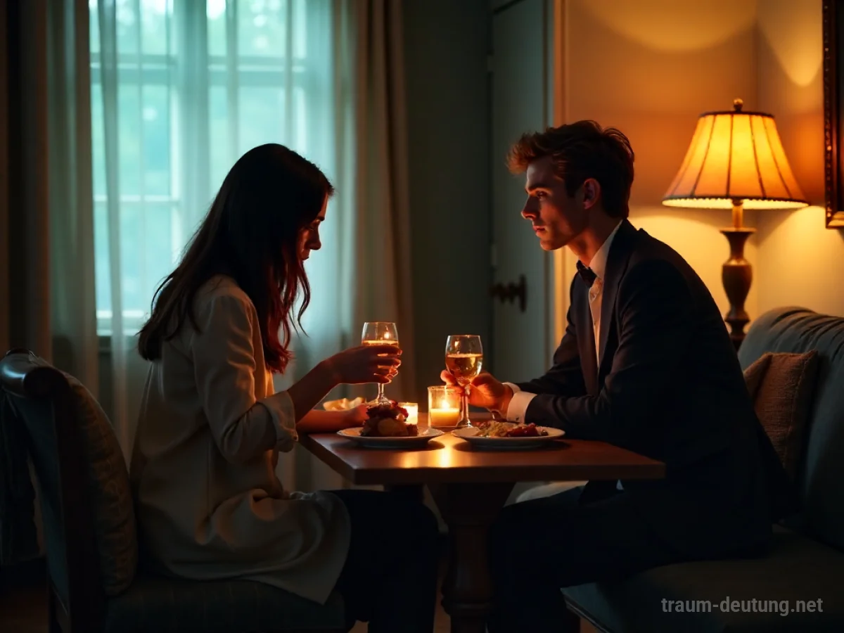 Eine Person wird von einer anderen Person im Traum bedient.