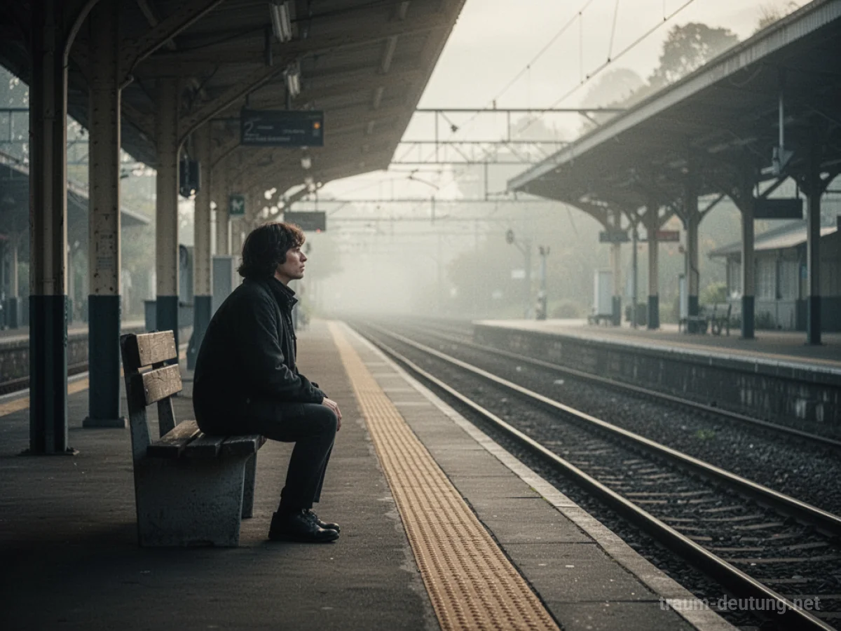 Eine Person wartet auf einem Bahnsteig, um jemanden abzuholen.