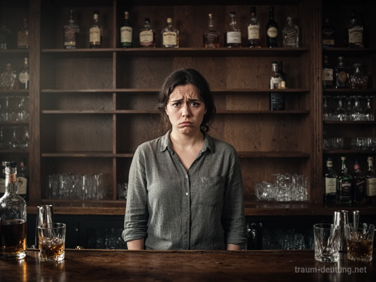 Eine Person steht enttäuscht vor einem leeren Bierregal in einer Bar.