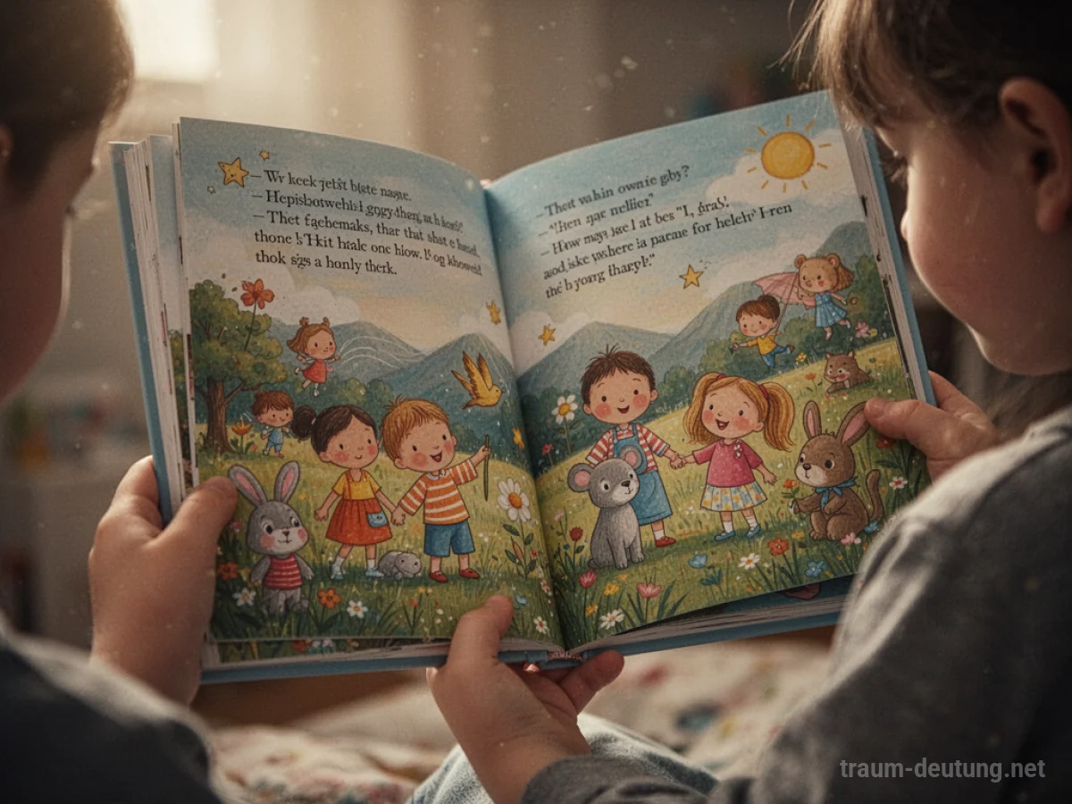 Ein Kind liest ein buntes Kinderbuch.