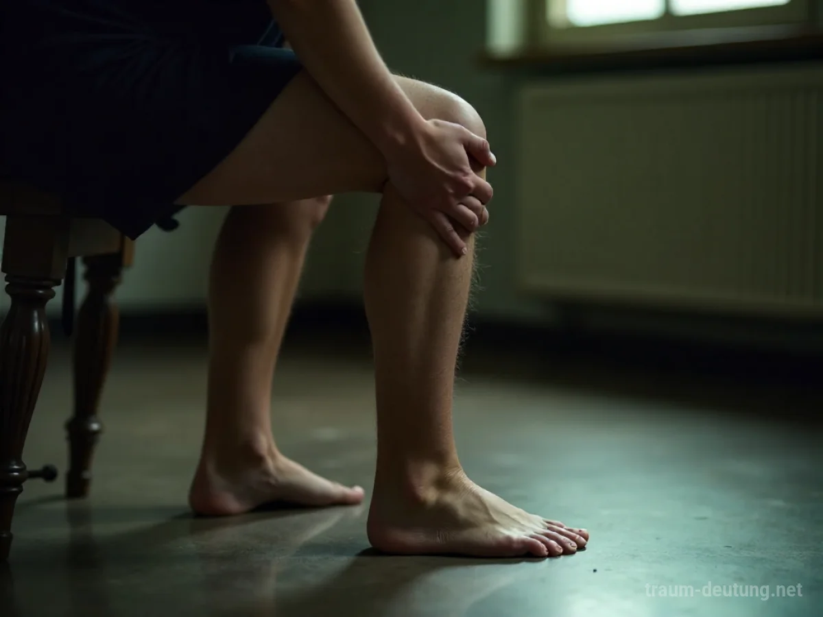 Ein Knie, das sich im Traum beugt, symbolisch dargestellt.