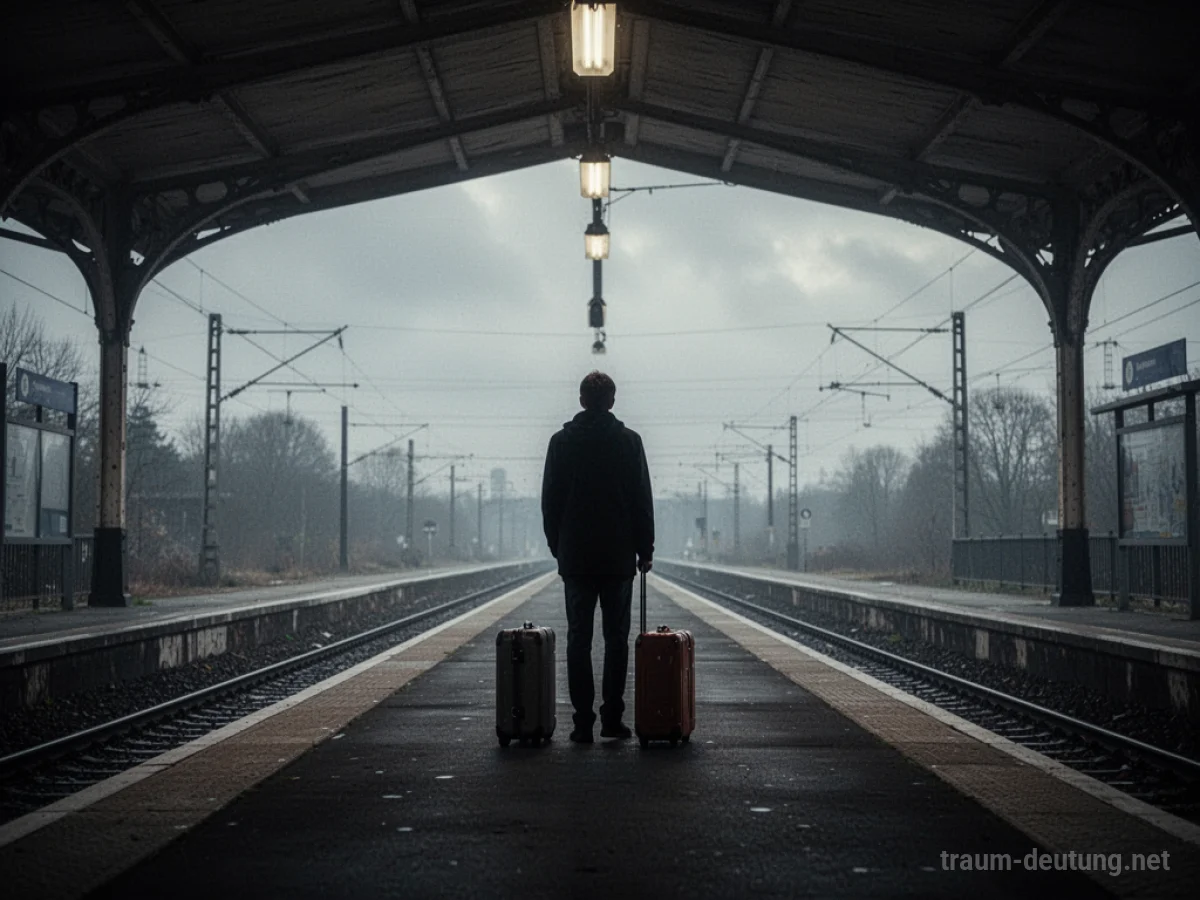 Person wartet allein auf einem Bahnhof auf die Mutter