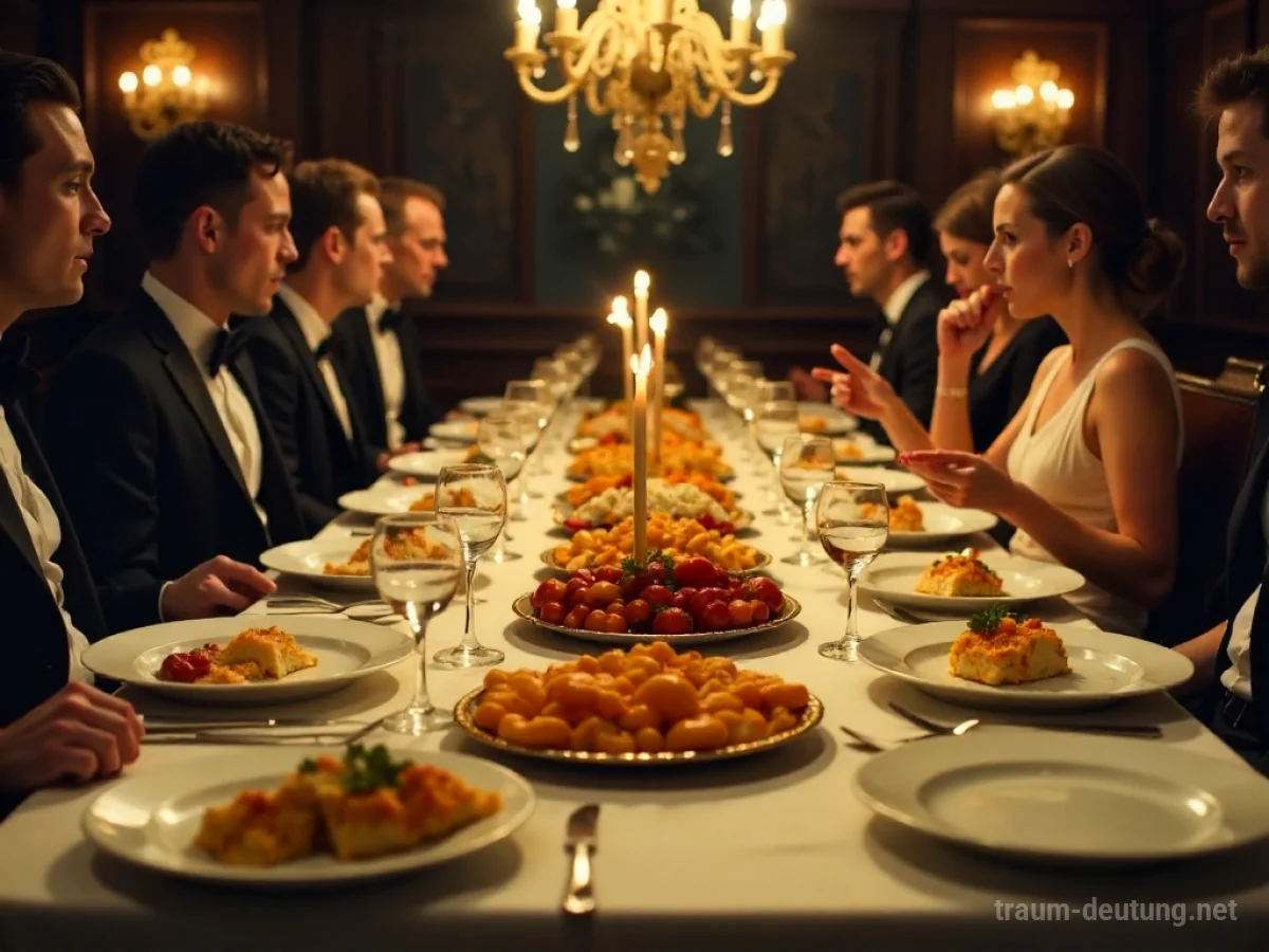Bankett mit unappetitlichem Essen und unzufriedenen Gästen