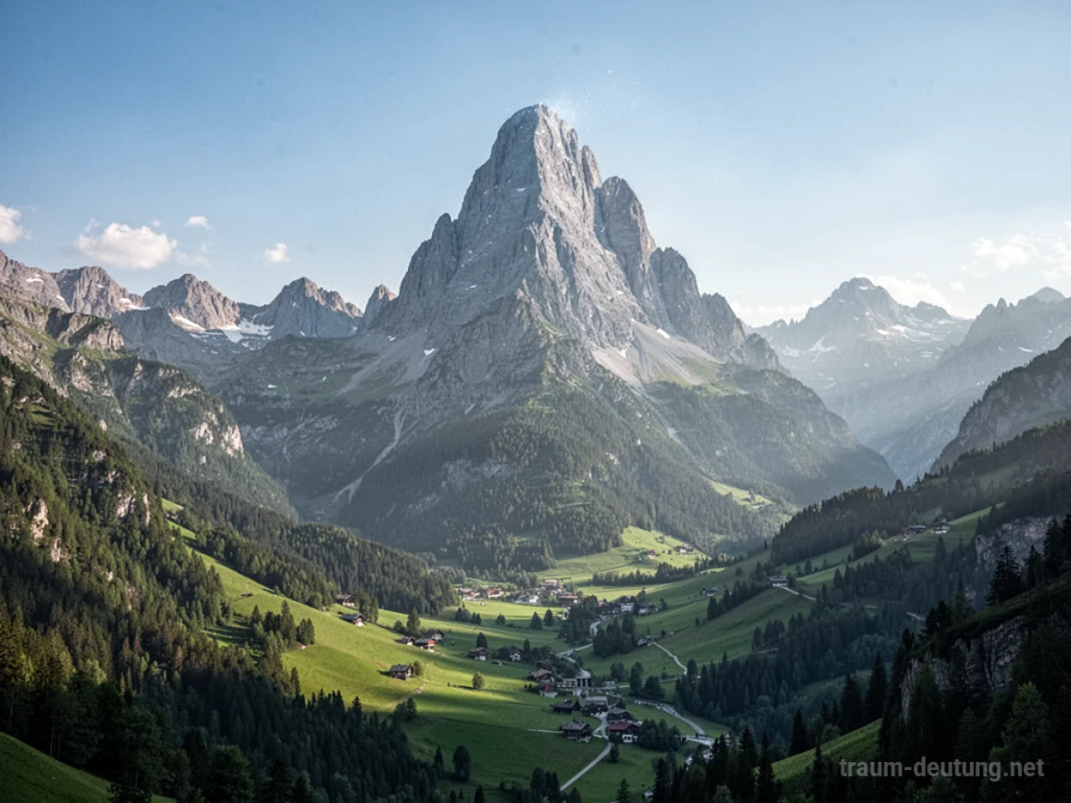 Ein Berg wächst im Traum deutlich sichtbar in die Höhe.