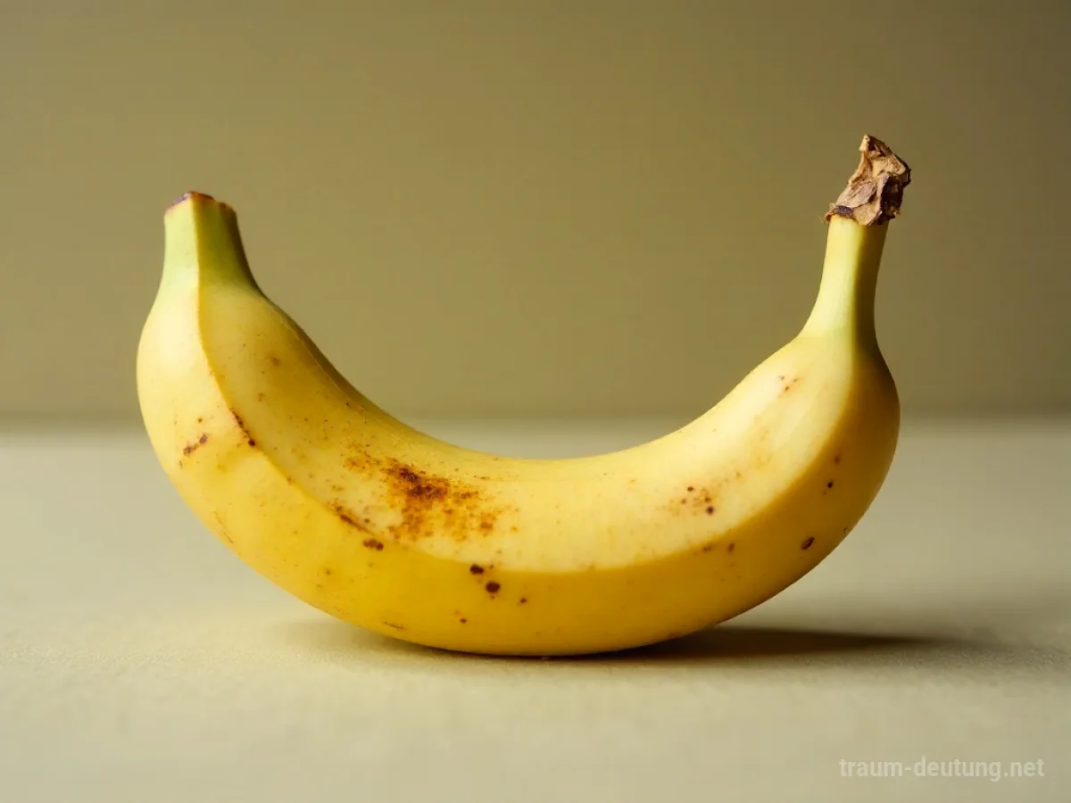 Eine einzelne, geschälte Banane mit einer dunklen Stelle, die Bitterkeit andeutet.