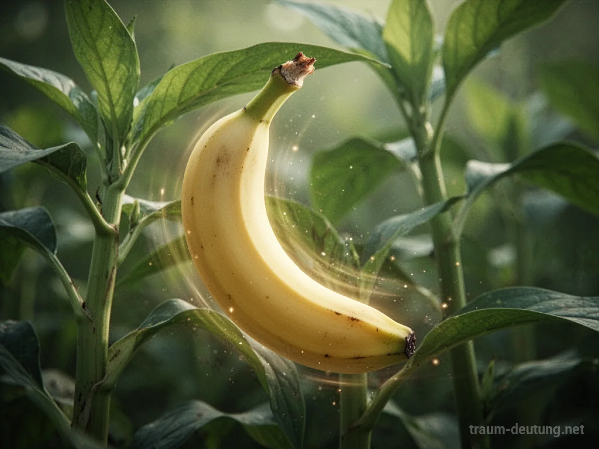 Eine einzelne Banane an einer Pflanze, die sichtbar schnell wächst