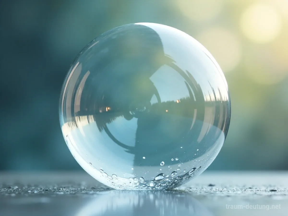 Eine riesige, transparente Seifenblase, die sich ausdehnt.