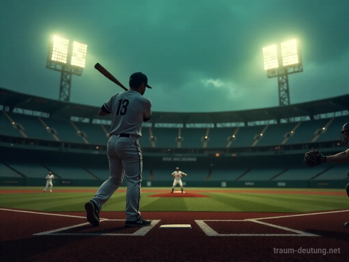 Baseballspieler verfehlt den Ball auf einem leeren Spielfeld.