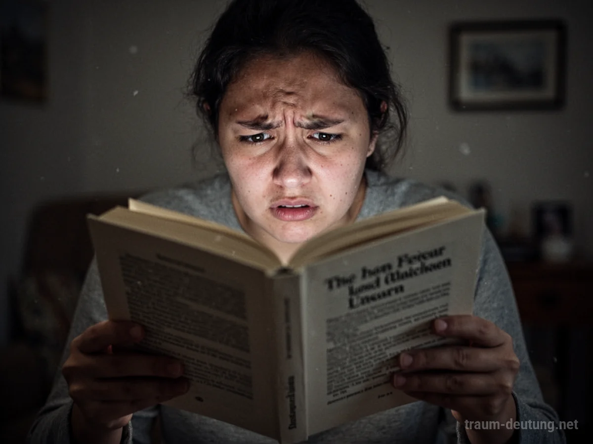 Person kann Buch nicht lesen, Text ist verschwommen